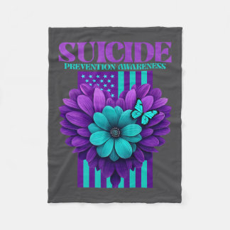 Suicide Prevention Awareness Usa Flag Premium  Fleecefilt