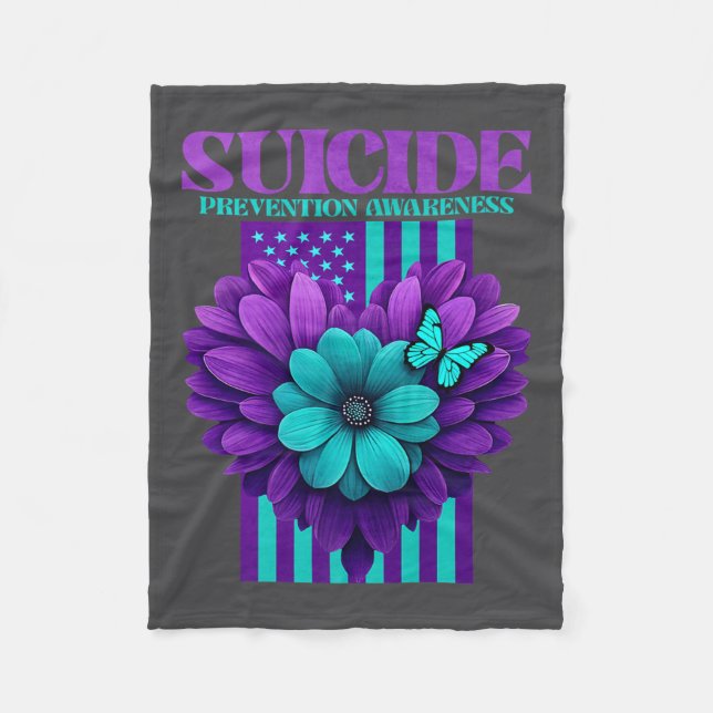 Suicide Prevention Awareness Usa Flag Premium  Fleecefilt (Framsidan)