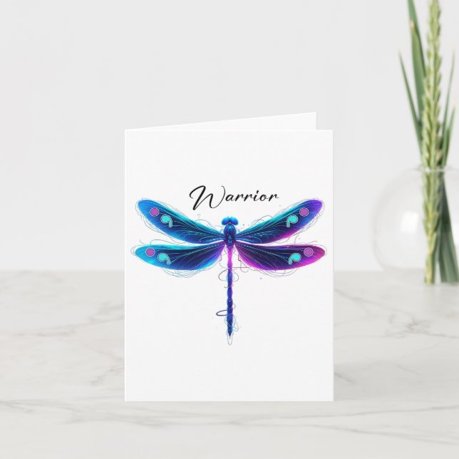 Suicide Prevention Awareness Warrior Dragonfly Sem Kort (Framsida)