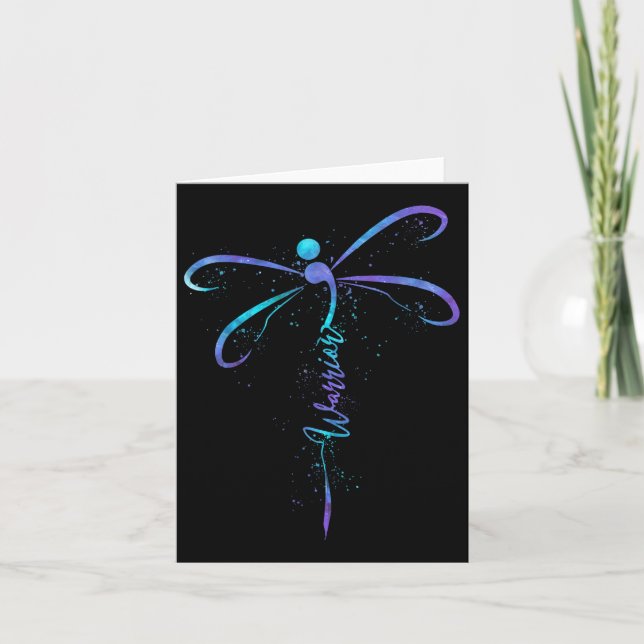 Suicide Prevention Awareness Warrior Dragonfly Sem Kort (Framsida)