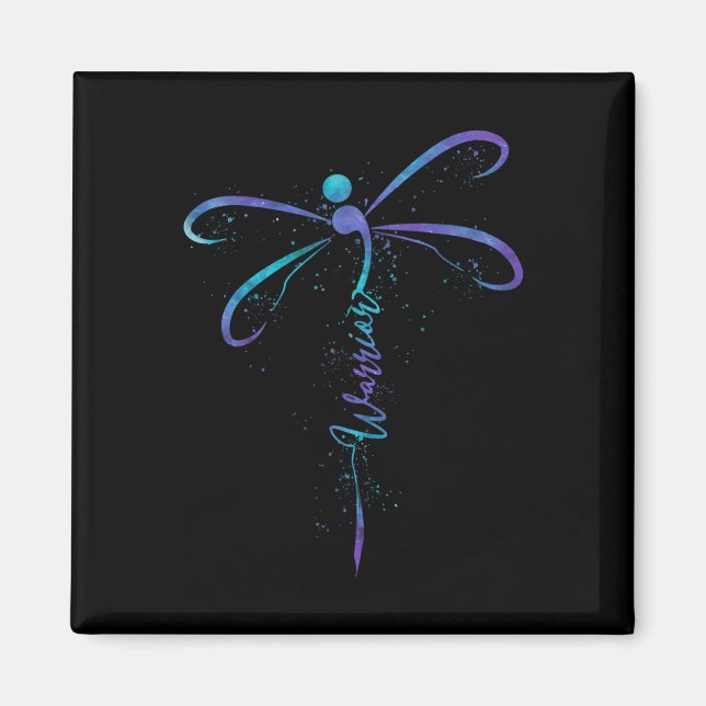 Suicide Prevention Awareness Warrior Dragonfly Sem Magnet (Framsidan)