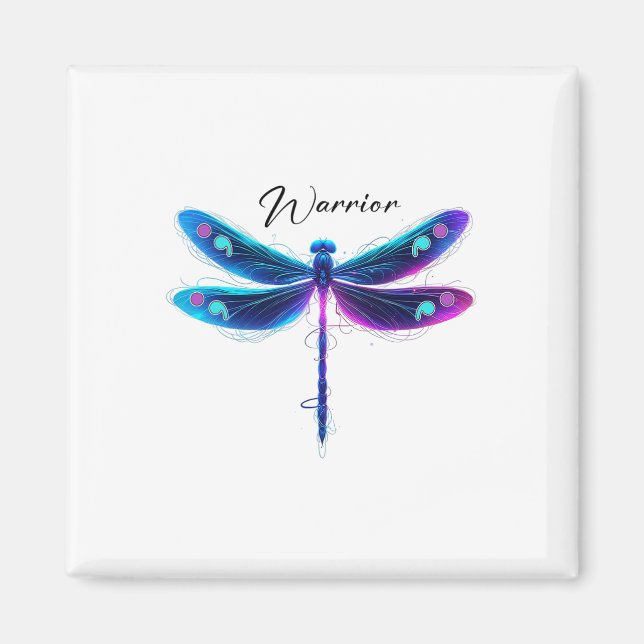 Suicide Prevention Awareness Warrior Dragonfly Sem Magnet (Framsidan)