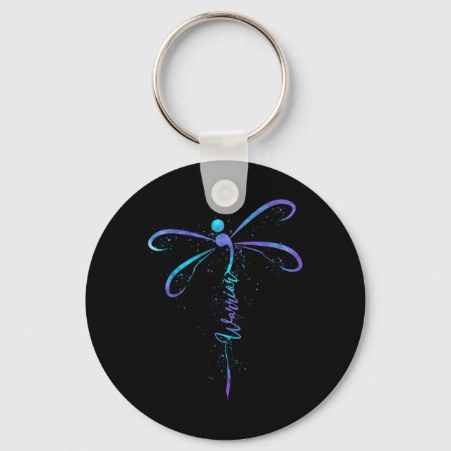Suicide Prevention Awareness Warrior Dragonfly Sem Nyckelring (Framsida)