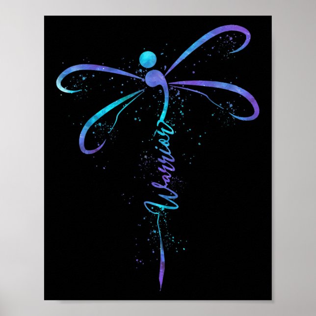 Suicide Prevention Awareness Warrior Dragonfly Sem Poster (Framsidan)
