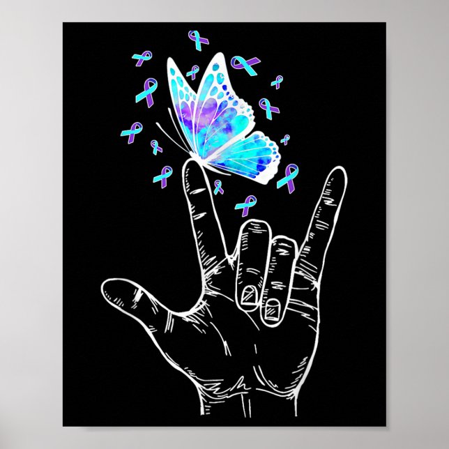 Suicide Prevention Awareness Week Butterfly Love H Poster (Framsidan)