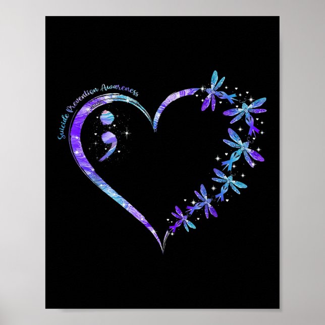 Suicide Prevention Awareness Week Heart Semicolon  Poster (Framsidan)