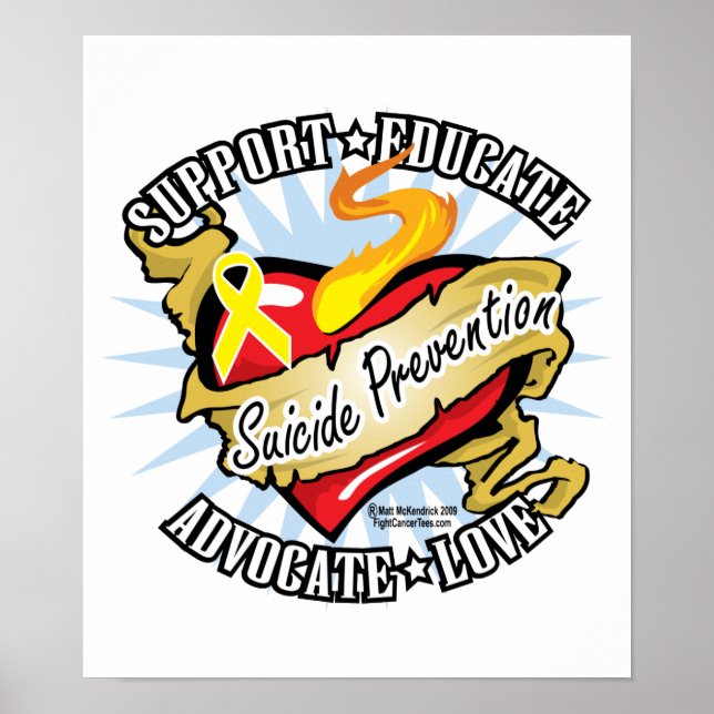 Suicide Prevention Classic Heart Poster (Framsidan)