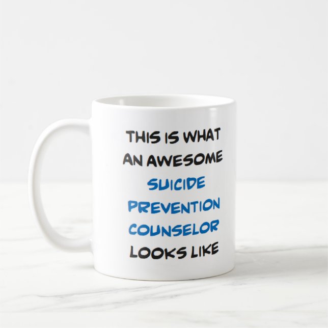 suicide prevention counselor, awesome kaffemugg (Vänster)