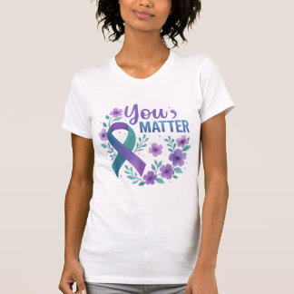 Suicide Prevention, Lila Ribbon T Shirt