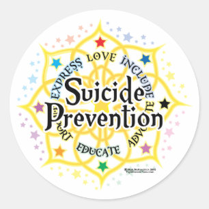 Suicide Prevention Lotus Runt Klistermärke