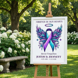 Suicide Prevention Memorial Funeral Welcome Sign Poster
