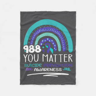 Suicide Prevention Purple Teal Rainbow You Semicol Fleecefilt