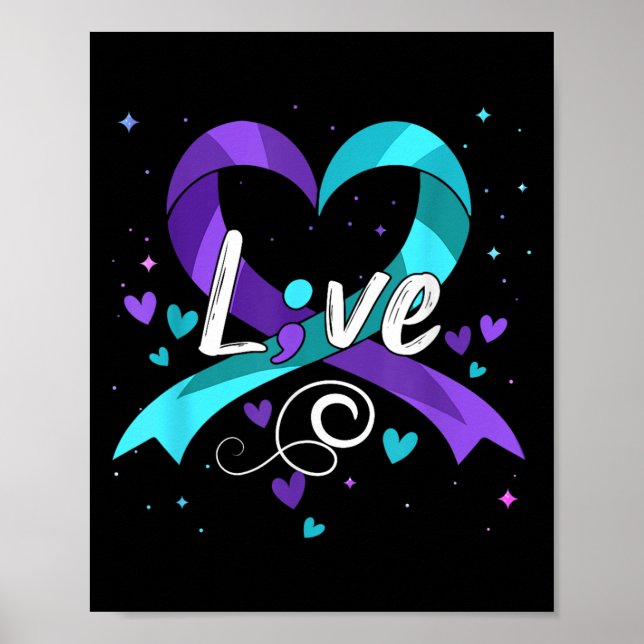 Suicide Prevention - Semicolon Suicide Awareness R Poster (Framsidan)