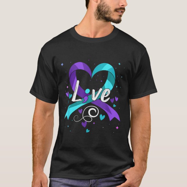 Suicide Prevention - Semicolon Suicide Awareness R T Shirt (Framsida)