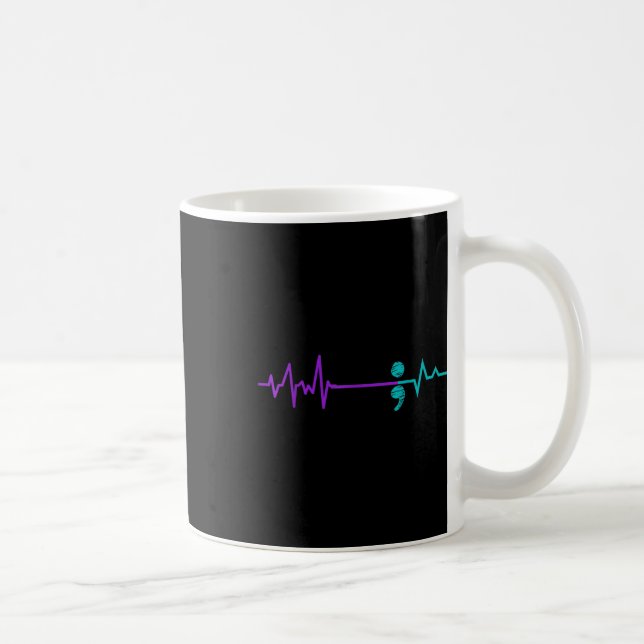 Suicide Prevention Shirt Awareness Semicolon Stann Kaffemugg (Höger)