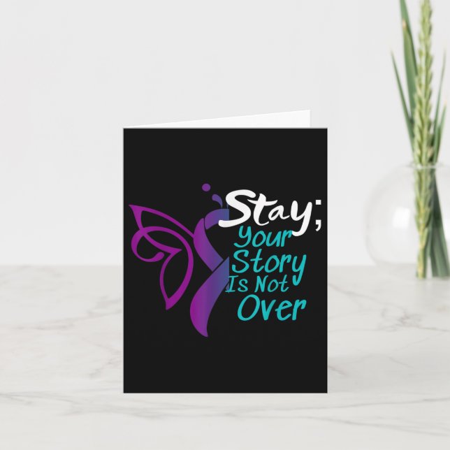 Suicide Prevention Shirt Awareness Semicolon Stann Kort (Framsida)