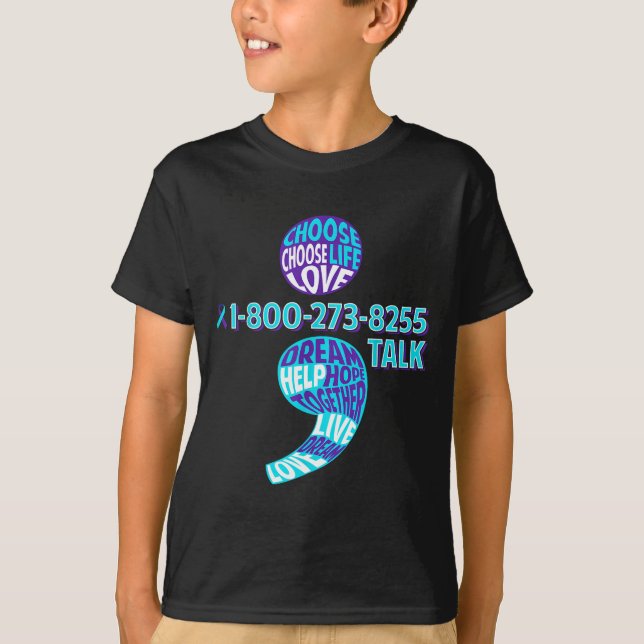Suicide Prevention Shirt Semicolon Mental Health A T Shirt (Framsida)