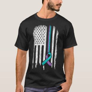 Suicide Prevention Shirt USA flagga Ribbon Suicide T