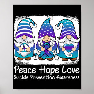 Suicide Prevention Support gnomes med ribbon Teal Poster