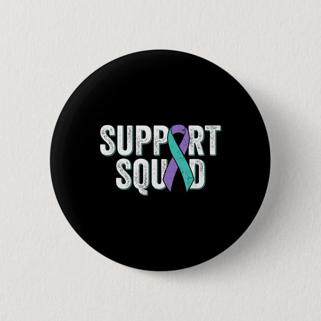 Suicide Prevention Support Squad - Teal Lila Awa Knapp (Framsida)