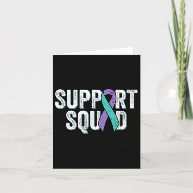Suicide Prevention Support Squad - Teal Lila Awa Kort (Framsida)