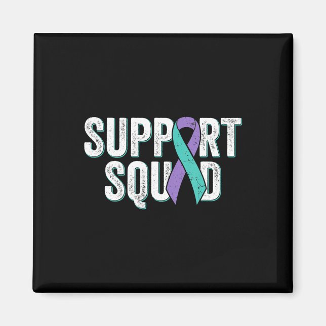 Suicide Prevention Support Squad - Teal Lila Awa Magnet (Framsidan)