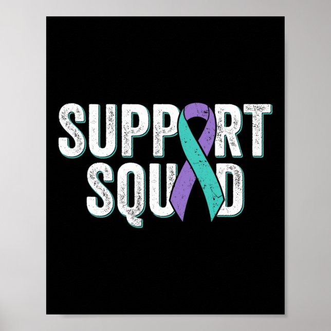 Suicide Prevention Support Squad - Teal Lila Awa Poster (Framsidan)