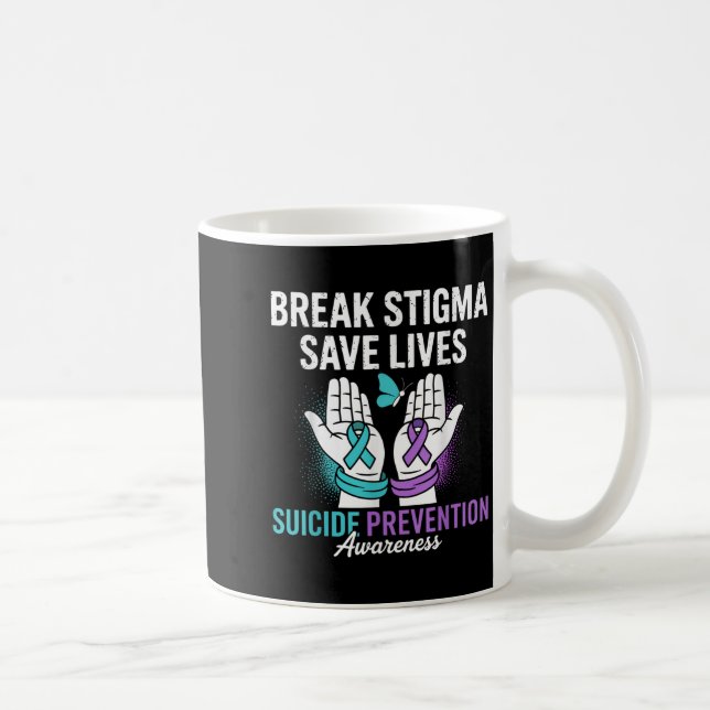 Suicide Prevention Suprt Break Stigma Suicide Awar Kaffemugg (Höger)