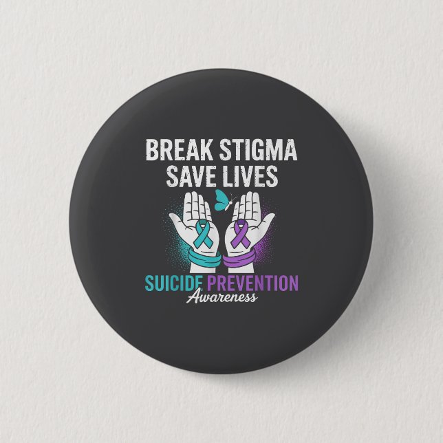 Suicide Prevention Suprt Break Stigma Suicide Awar Knapp (Framsida)