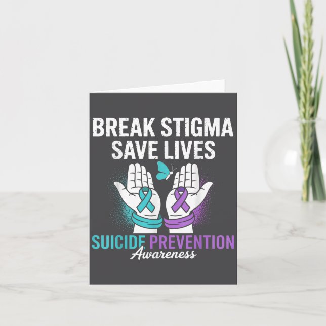Suicide Prevention Suprt Break Stigma Suicide Awar Kort (Framsida)