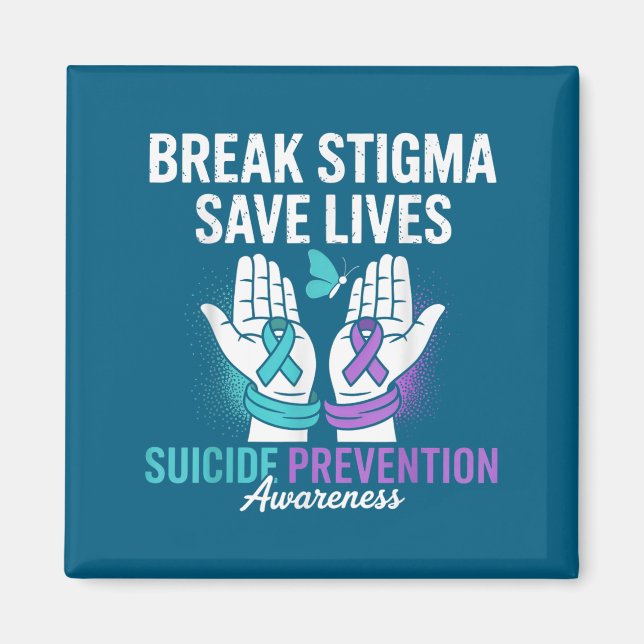 Suicide Prevention Suprt Break Stigma Suicide Awar Magnet (Framsidan)