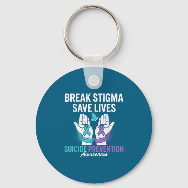 Suicide Prevention Suprt Break Stigma Suicide Awar Nyckelring (Framsida)