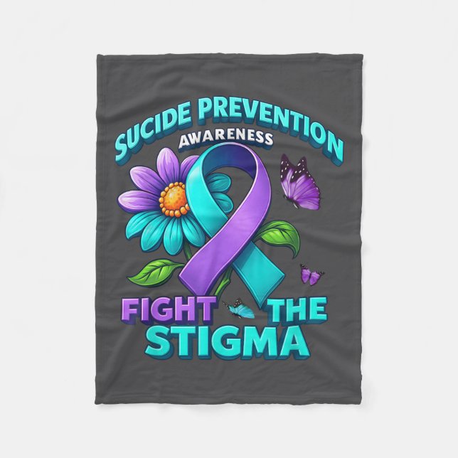 Suicide Prevention Suprt Fight Stigma Suicide Awar Fleecefilt (Framsidan)