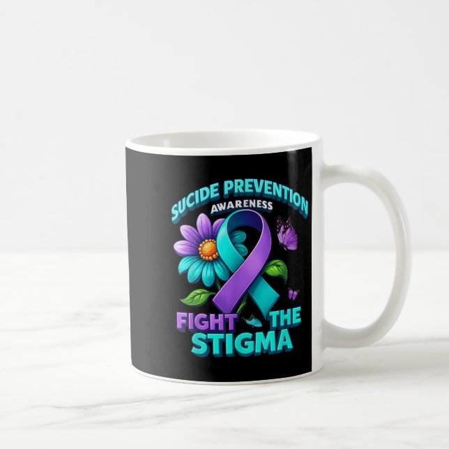 Suicide Prevention Suprt Fight Stigma Suicide Awar Kaffemugg (Höger)