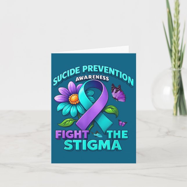 Suicide Prevention Suprt Fight Stigma Suicide Awar Kort (Framsida)