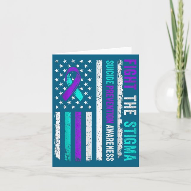 Suicide Prevention Suprt Fight Stigma Suicide Awar Kort (Framsida)