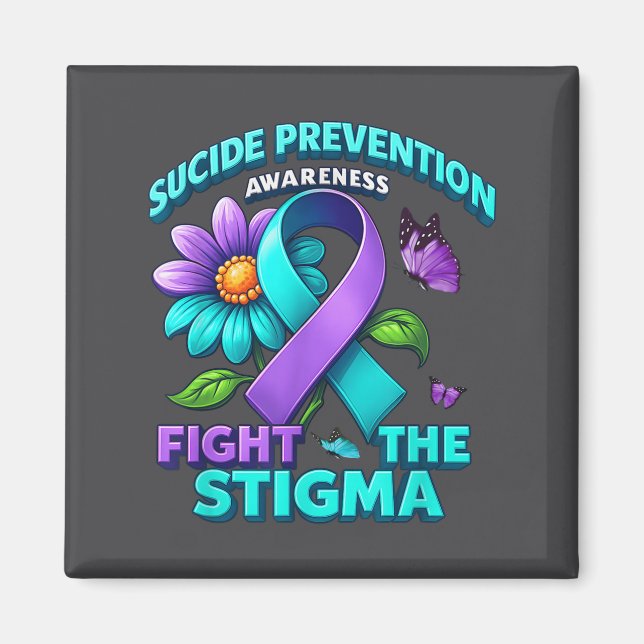 Suicide Prevention Suprt Fight Stigma Suicide Awar Magnet (Framsidan)