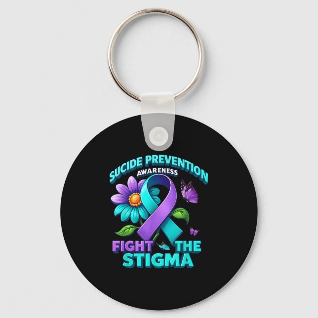 Suicide Prevention Suprt Fight Stigma Suicide Awar Nyckelring (Framsida)