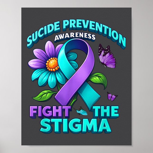 Suicide Prevention Suprt Fight Stigma Suicide Awar Poster (Framsidan)