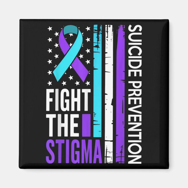Suicide Prevention Suprt Fight The Stigma Vintage  Magnet (Framsidan)