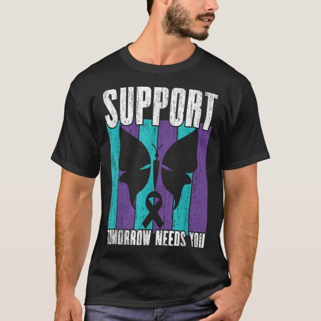 Suicide Prevention Suprt Tomorrow _ I For Suprters T Shirt (Framsida)