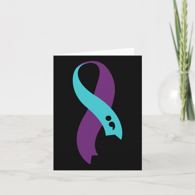 Suicide Prevention Survivor Ribbon ProLife Top Kort (Framsida)