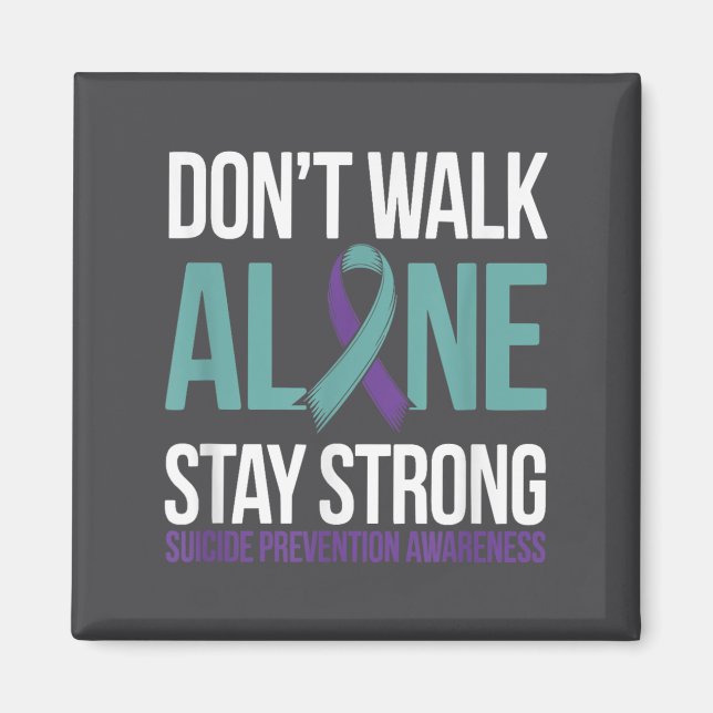 Suicide Prevention Teal Purple Ribbon Suprt  Magnet (Framsidan)