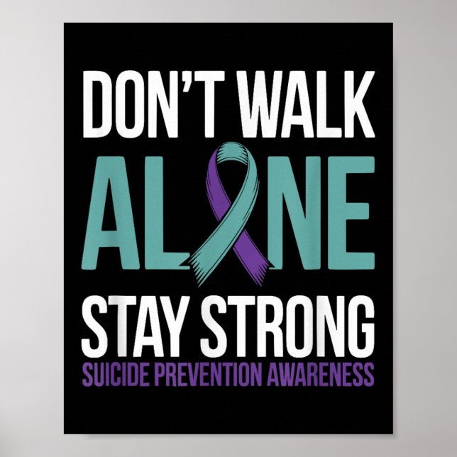 Suicide Prevention Teal Purple Ribbon Suprt  Poster (Framsidan)