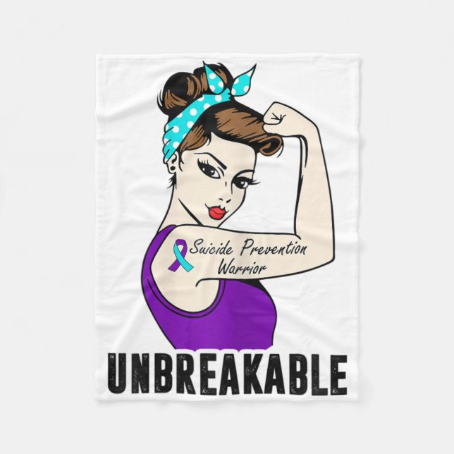 Suicide Prevention Warrior Obrytable Perfekt Str Fleecefilt (Framsidan)