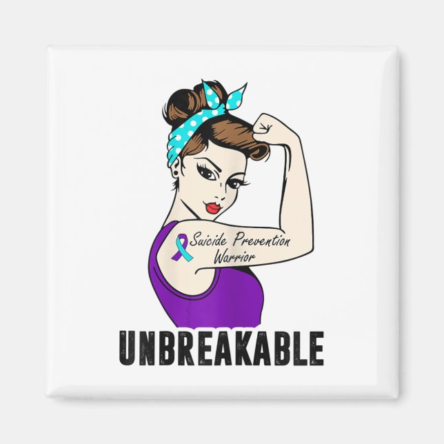 Suicide Prevention Warrior Obrytable Perfekt Str Magnet (Framsidan)