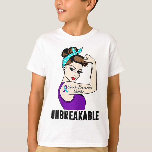 Suicide Prevention Warrior Obrytable Perfekt Str T Shirt (Framsida)