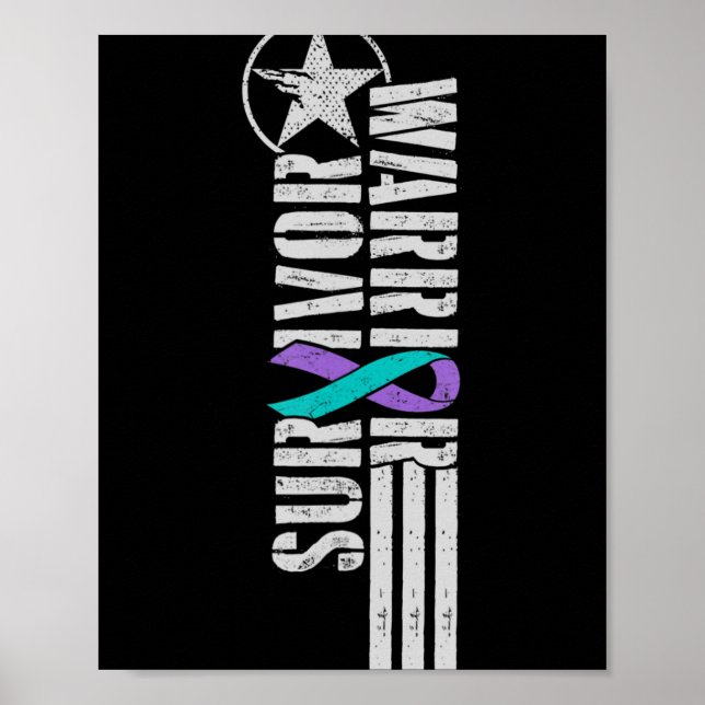Suicide Prevention Warrior Survivor - Militär Sty Poster (Framsidan)
