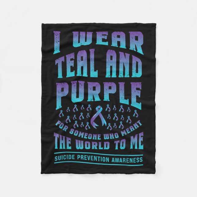 Suicide Prevention Wear Teal Purple For Someone Aw Fleecefilt (Framsidan)