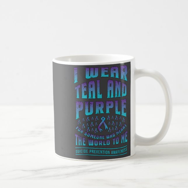 Suicide Prevention Wear Teal Purple For Someone Aw Kaffemugg (Höger)